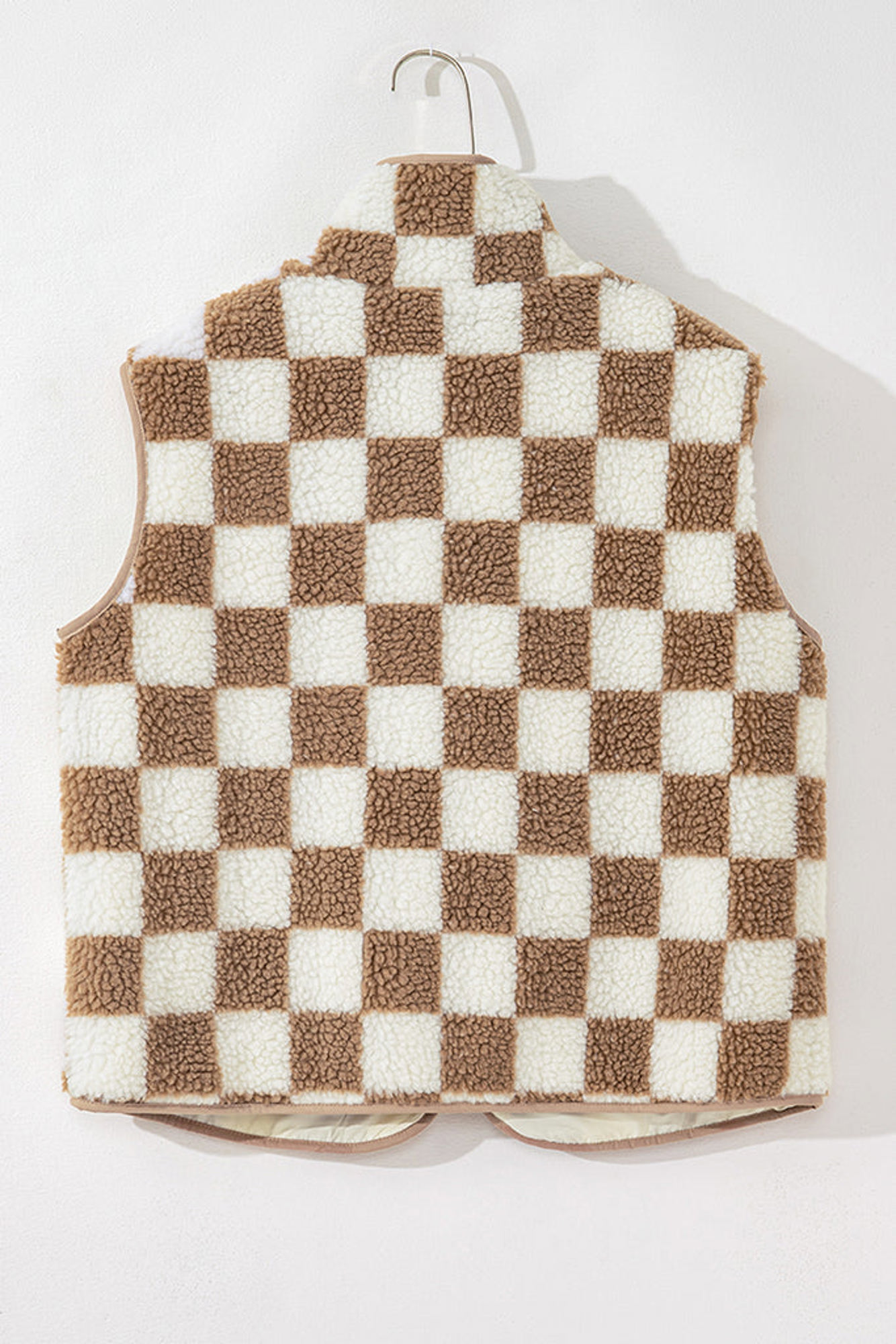 The Cozy Checker Sherpa Vest Jane